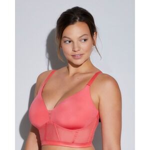Cosabella‎ Sardegna Curvy Plunge Longline Bralette Coral Mesh Lace Size S